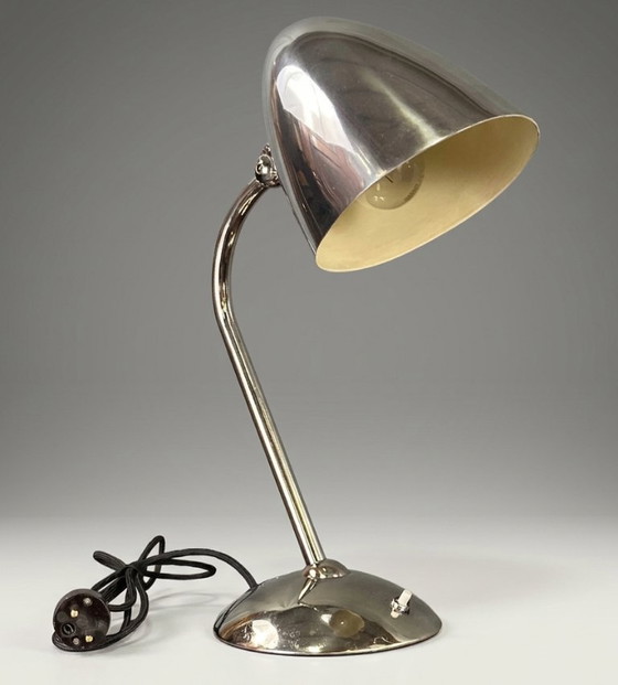 Image 1 of Art-Deco-Tischlampe, vernickeltes Metall, Franta Anýž, 1930er Jahre