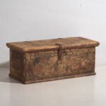 Antique folk painted chest in pine – Central Europe, circa 1850 – Storage cabinet, Iron, Rustic (photo 6 of 22)