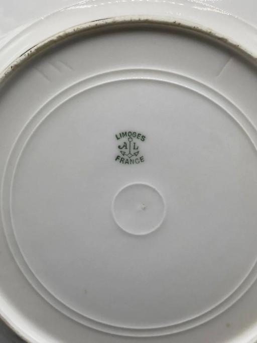 5 piatti da dessert in porcellana, decori floreali policromi, bordi dorati. – decoratieve objecten, Porcelain (photo 2 of 3)