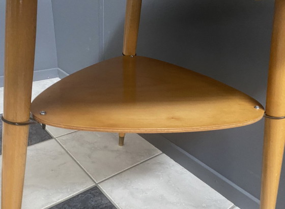 Image 1 of plectrum shaped 1960s formica coffee table