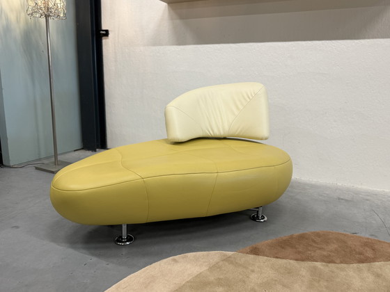 Image 1 of Leolux Kikko Chaise Longue Fauteuil Geel groen Creme 