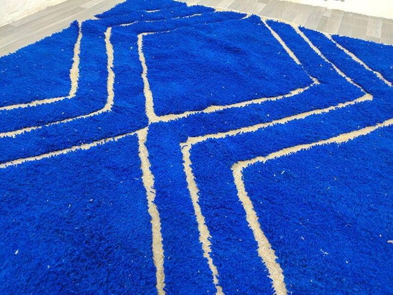 Tappeto marocchino blu decorato 250cm x 150cm – Tappeti, Wool, Modern (photo 3 of 9)