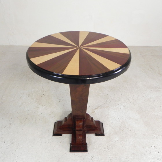 Image 1 of Art Deco Style Table With Different Types of Inlaid Wood