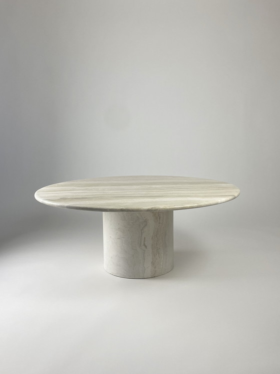 Image 1 of Table basse ronde en travertin Up&Up, 1970s