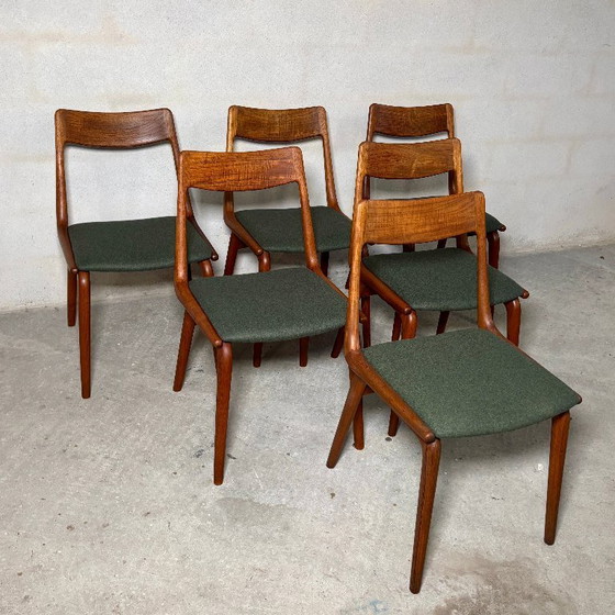 Image 1 of 6x Boomerang stoelen door Alfred Christensen vintage deens