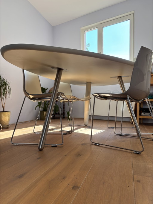Tavolo da pranzo Castelijn Circlips - Crema – eettafels, Wood, rvs (photo 2 of 5)