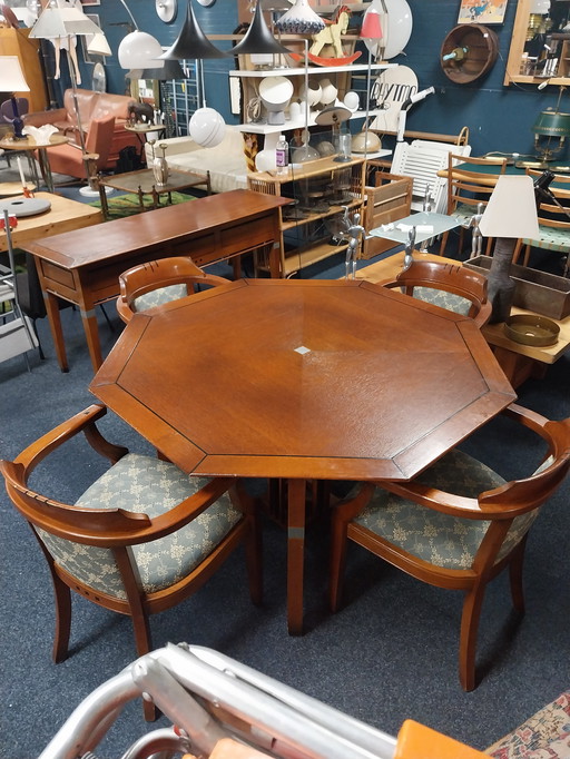 1 x ensemble de table Schuitema, style Art déco. Table à manger et table d'appoint.