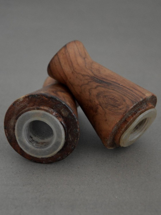 Image 1 of Vintage houten zout- en peperstrooier, Scandinavisch/brutalistisch/mid-century/jaren 60 design