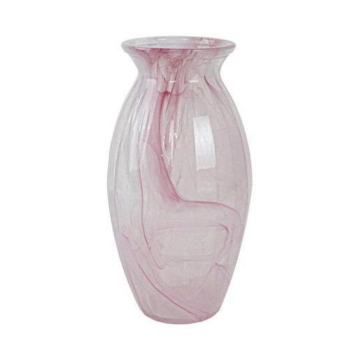 Pink glass vase, Italian design, 1980s, made in Italy