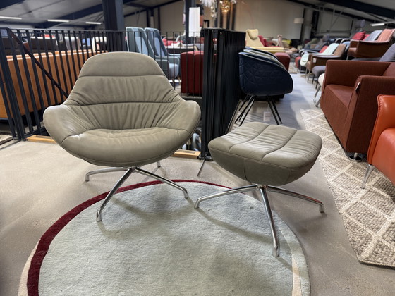 Image 1 of Design on Stock Nylo Armchair with Hocker Loxton Glacier leather