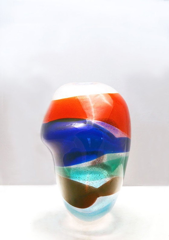 Image 1 of Fulvio Bianconi a fasce vase by Cenedese Murano, 1960s