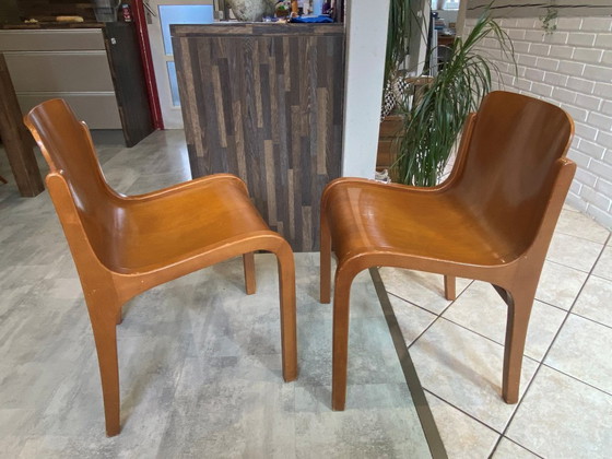 Image 1 of Set of 2 Carlo Bartoli Scandinavian Mito chairs for Tisettanta, vintage 1970