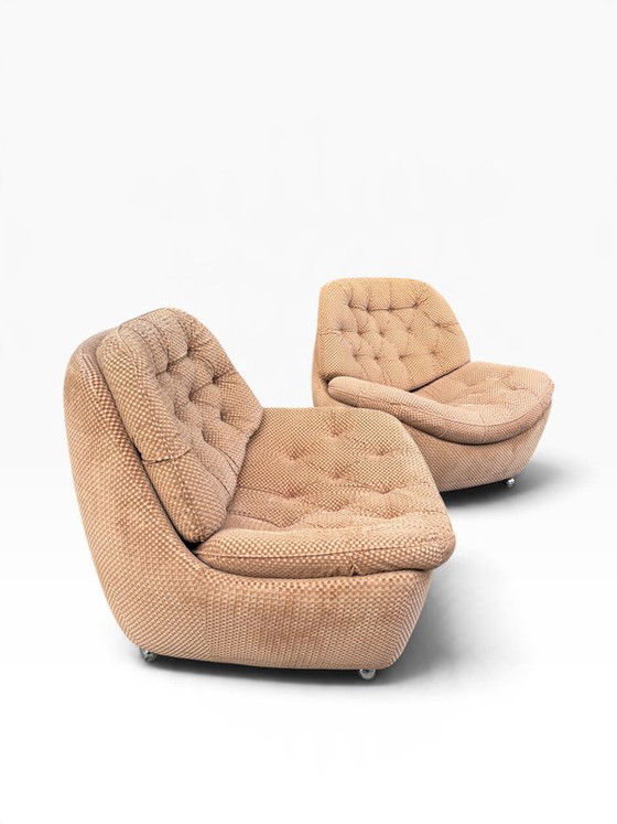Set of 2 1970s Minotti Italy lounge chairs., Adjustable recliner chair (photo 4 of 13)