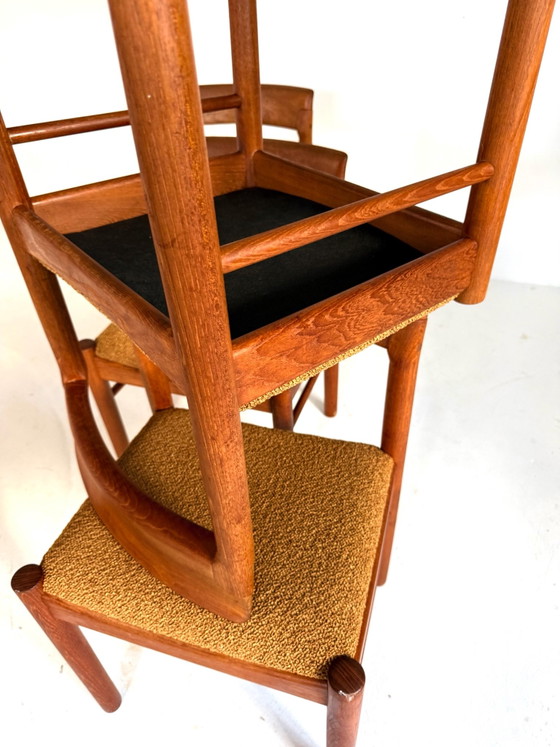 4x restored Dining chair, Bramin ‘60, Wood, Textile, Brown (photo 8 of 13)