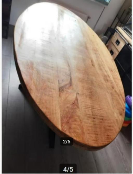 table de salle à manger ovale en bois de manguier