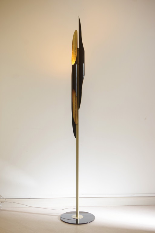 Coltrane Floor Lamp - Modern Luxury Lighting In Brass & Matte Black