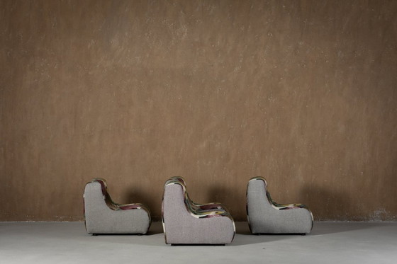 Image 1 of Sofá modular italiano (1970) en terciopelo Freedom Flight – 3 piezas