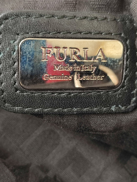 Furla Made In Italy Handbag Shoulder Bag Black Leather Timeless Beautiful (photo 12 of 15)