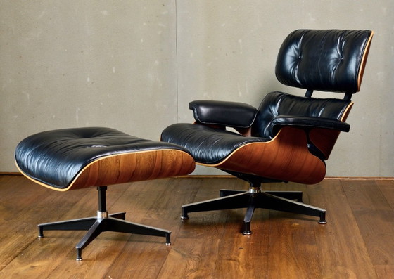 Herman Miller Eames Lounge Chair & Ottoman anni '60 – Poltrone, Pelle, Velluto (photo 3 of 13)