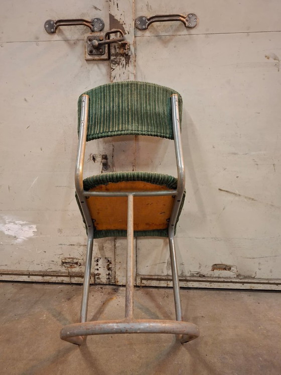 Image 1 of Chaise vintage à structure tubulaire Gebroeders de Wit 1950, tissu côtelé
