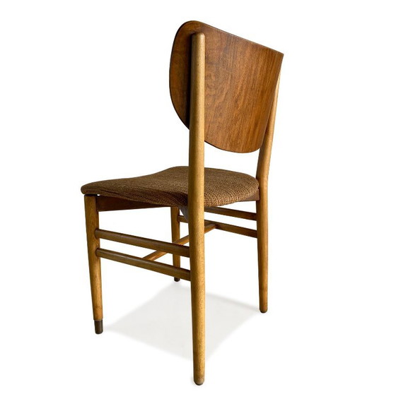 A chair by Niels and Eva Koppel – Slagelse Møbelfabrik, Dining chairs, Textile, Wood (photo 7 of 8)