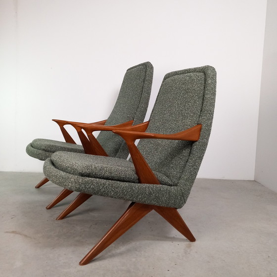 Image 1 of Ensemble de fauteuils design Mid-Century | vintage restaurés