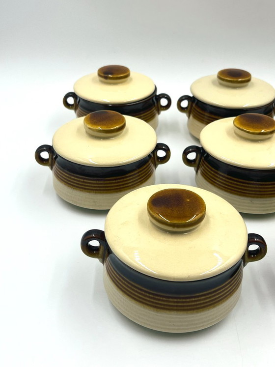 Set di 8 ramequin con coperchio in gres giapponese, Accessori da tavola, Ceramica, Crema, Vintage (foto 3 di 15)