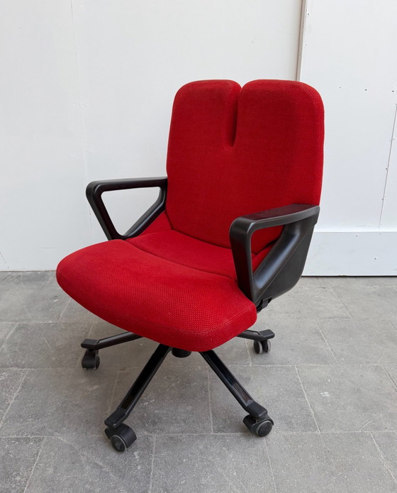 Tecno Armchair By Giorgetto Giugiaro Model P55, Italy, 1980s, Office chairs, Metal, Plastic, Black (photo 6 of 15)