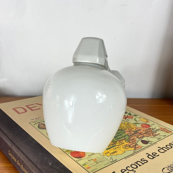 Ceramic Swan Neck Wall Sconce with Opaline White Glass Globe – Wall lights (photo 4 of 8)