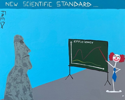 Moai. Acrylique sur carton entoilé.  Format 30x24 cm. 