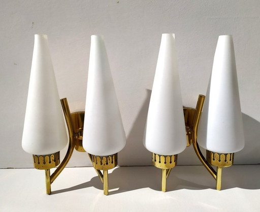 Applique di Angelo Lelli per Arredoluce, anni '50, set di 2