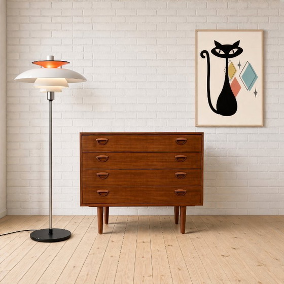 Mobile bar in teak di Kai Kristiansen per Feldballes, anni '60, FM Møbler, Cassettiere, Legno, Marrone (foto 8 di 8)
