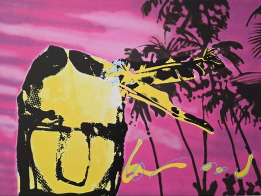 Herman Brood - Artist's Proof "Pink Palm Indian," Hand-Signed (1998)