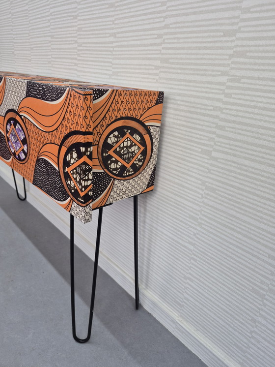 Image 1 of Sideboard on hairpin legs. Vintage (hall) cabinet, decoupage.