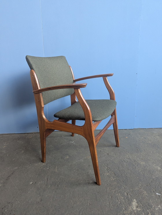 Image 1 of Chaise vintage en teck avec accoudoirs, années 1960