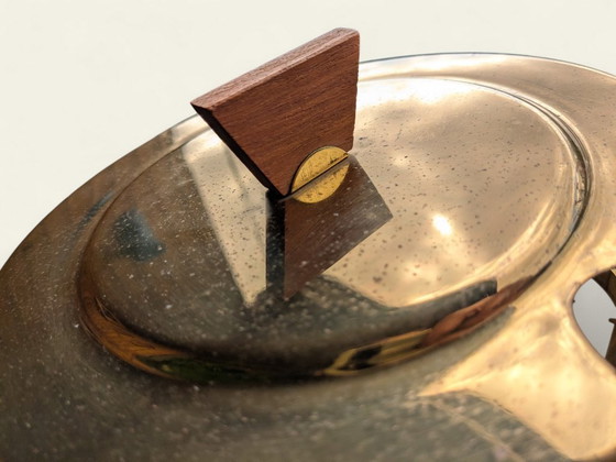 Image 1 of Raro set di punzoni vintage degli anni '30: vetro fumé, ottone e teak