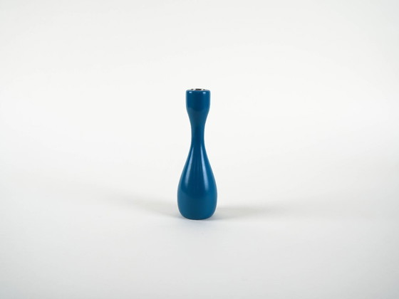 Image 1 of Blauwe kandelaar, Deens ontwerp, jaren 70, gemaakt in Denemarken.