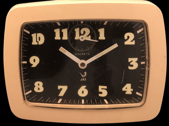 Image 1 of Vintage JAZ Discreto “CLAUSIC” alarm clock – French design, orange, 1970s