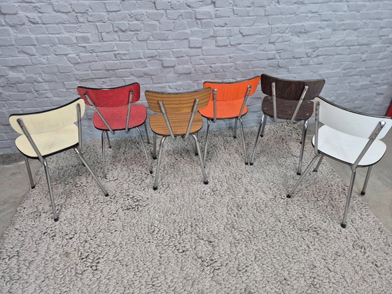 Image 1 of Vrolijke vintage Brabantia keukenstoelen in diverse kleuren, Nederland, jaren 60 — Set van 6