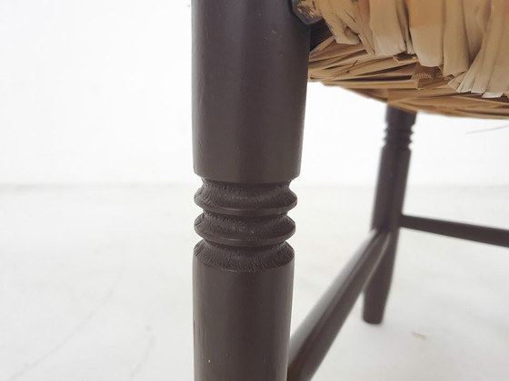 Image 1 of Tabouret vintage en rotin et bois, années 1960