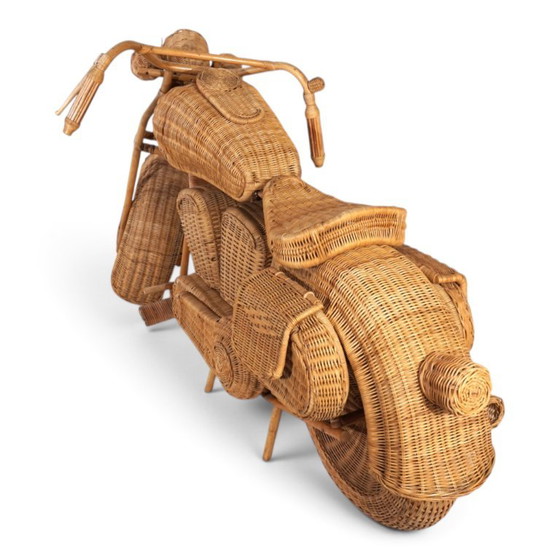 Escultura de motocicleta Harley-Davidson atribuida a Tom Dixon para Habitat en ratán, 1990 (photo 8 of 19)