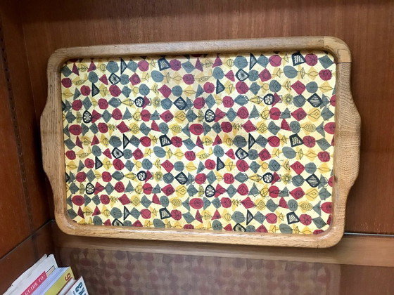 Image 1 of Zeldzame vintage theeblad uit de jaren 50, Lucienne Day Atomic Design