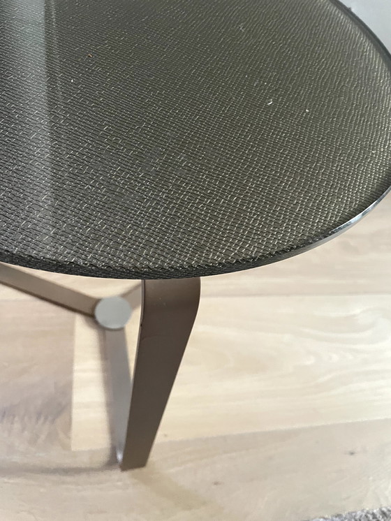 Image 1 of Side Table Basket Bronze Glass + Steel Baan Furniture