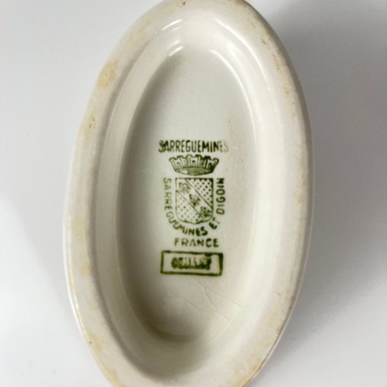 Image 1 of Salsera "Oeillet" de Sarreguemines, 1920-50