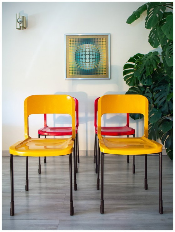 Image 1 of Set van 6+2 vintage 1970 space age stoelen