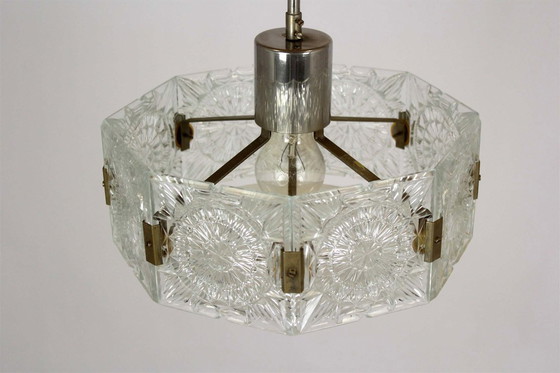 Image 1 of Vintage Sculptural Glass Pendant Lamp attributed to Kamenický Šenov, 1970s