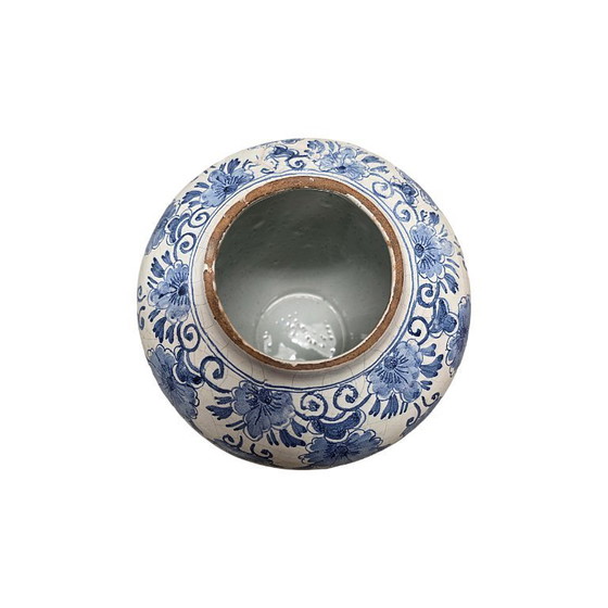Image 1 of Vecchio vaso con coperchio in ceramica di Delft, metà del XX secolo