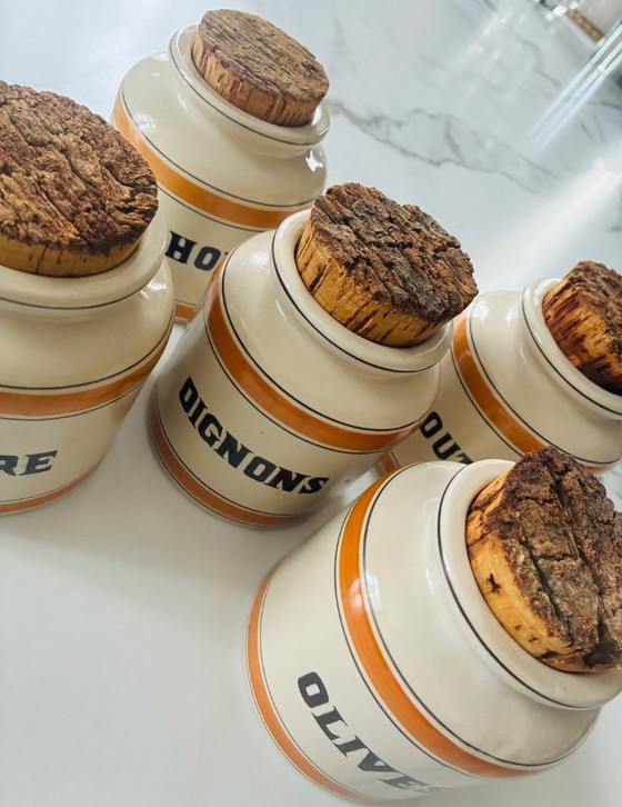 Image 1 of Lot 5 pots à épices vintage LML France Marin Laflèche