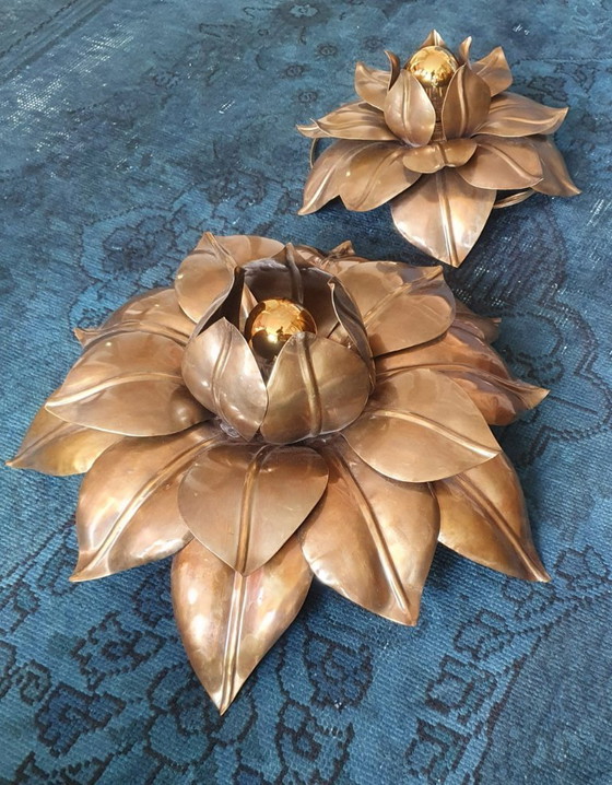 Image 1 of Juego XL de apliques florales de pared/techo - Banci Firenze - Mid-Century - Hollywood Regency