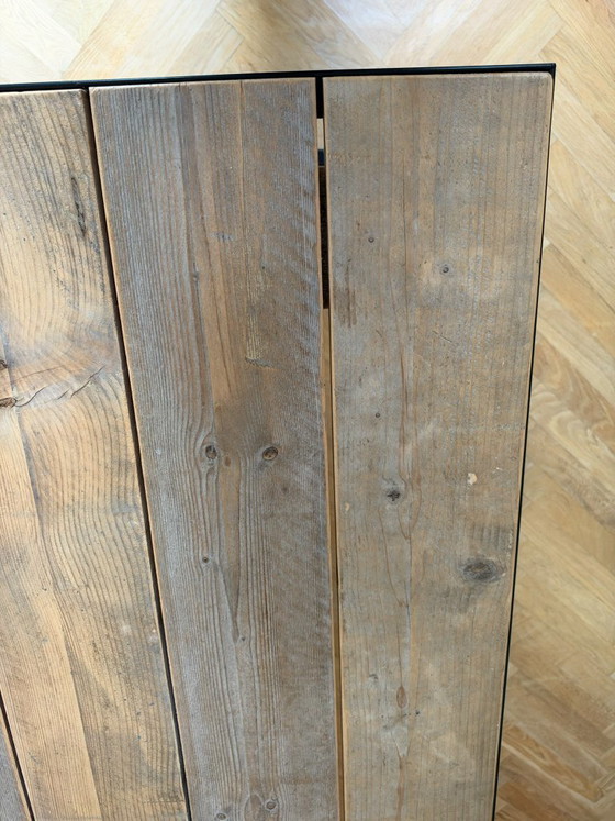 Gerüstbohlen-Tisch mit eingelegter Platte, Pure Wood, Esstische, Holz, Metall, Schwarz, Rustic (Foto 9 von 10)